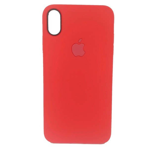 Чехол для Apple Iphone XS Max силиконовый Яблоко кораловый - фото