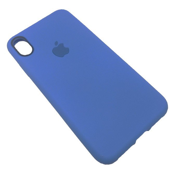 Чехол для Apple Iphone XS Max силиконовый Яблоко синий - фото2