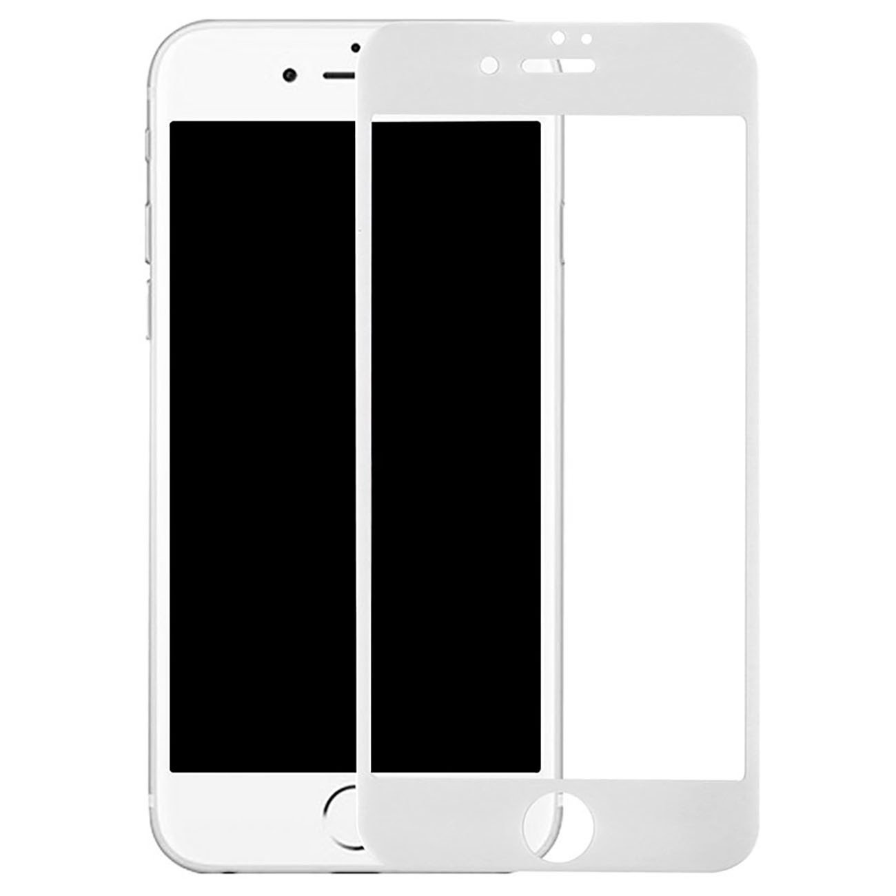 Защитное стекло на весь экран 2D для Apple iPhone 6 Plus белое - фото