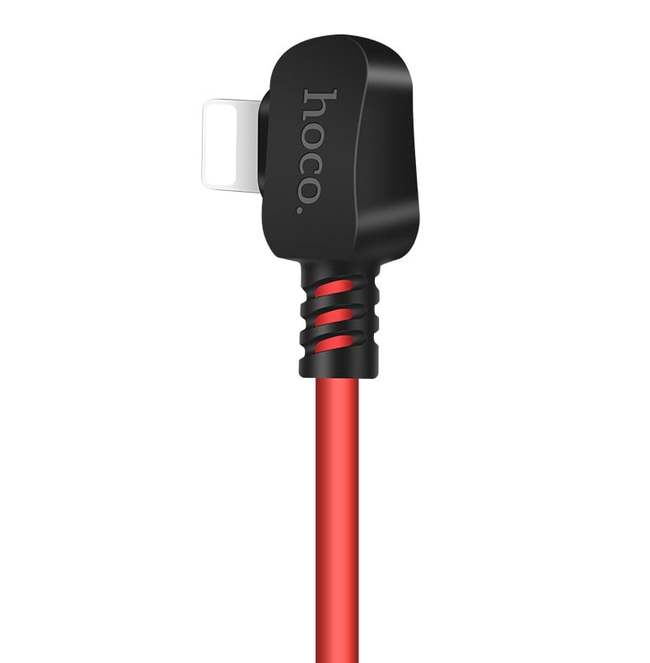 Кабель USB Lightning для Apple Hoco X19 1.2 метра 2.4A красно-черный - фото5