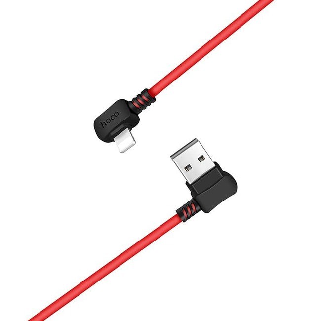 Кабель USB Lightning для Apple Hoco X19 1.2 метра 2.4A красно-черный - фото3