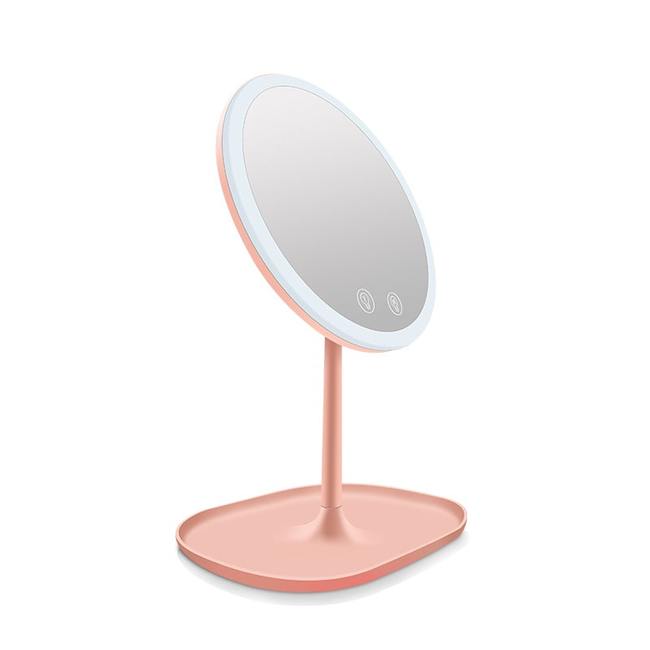 Настольное зеркало для макияжа с подсветкой ShineMirror TD-019 розового цвета - фото4