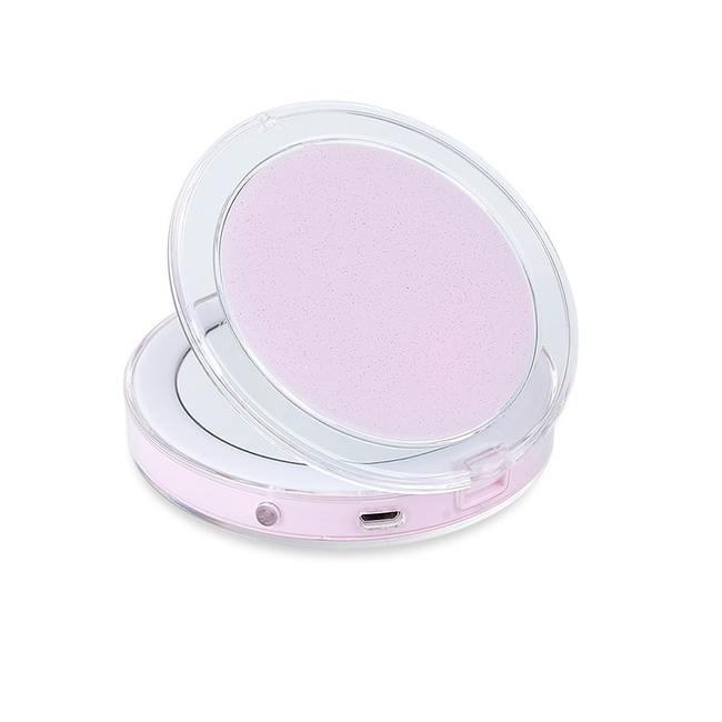 Зеркало для макияжа с подсветкой ShineMirror TD-012 розового цвета
